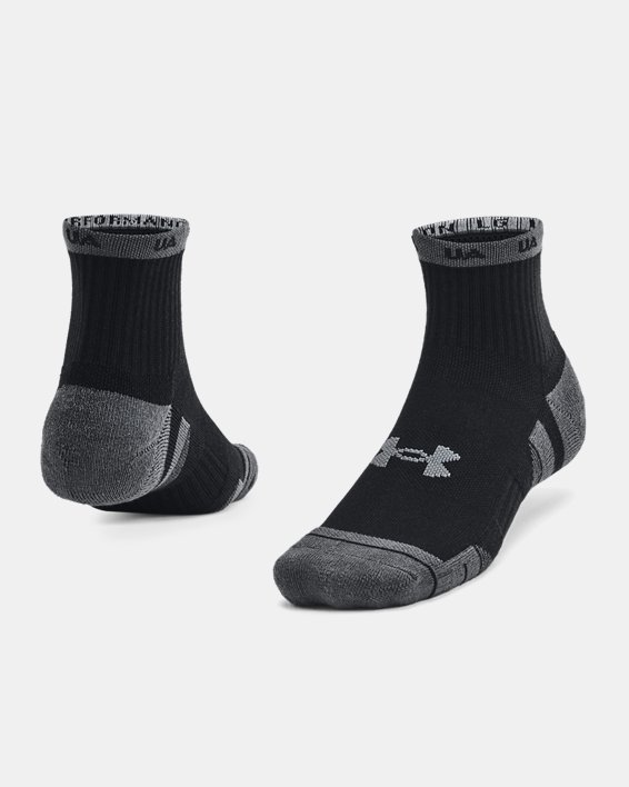 ถุงเท้าข้อสั้น UA Performance Cotton ยูนิเซ็กส์ แพ็ก 2 คู่ in Black image number 0